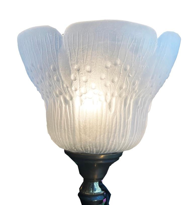 Art Nouveau Signed bronze by “J. Caussé” Lamp For Sale