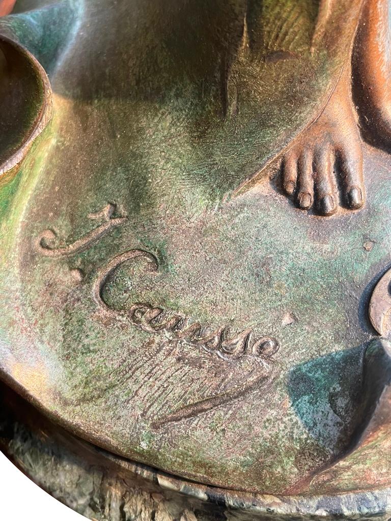 Late 19th Century Signed bronze by “J. Caussé” Lamp For Sale