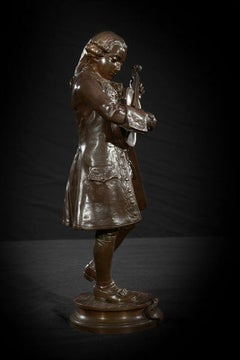 Signed Bronze Figure of a Young Mozart