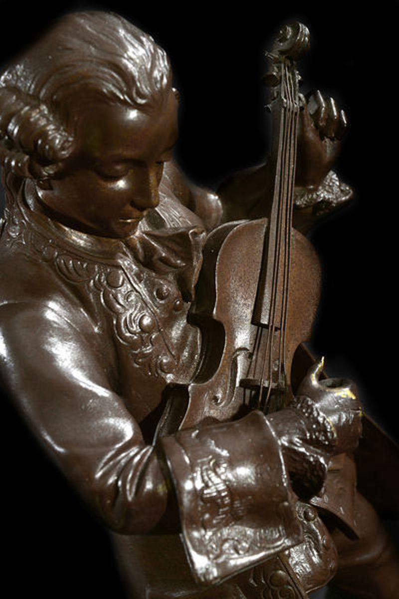 Signed Bronze Figure of a Young Mozart For Sale 2