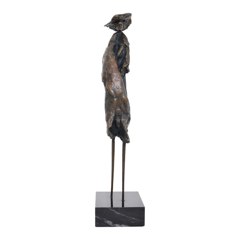 Signed Bronze Figure Sculpture For Sale