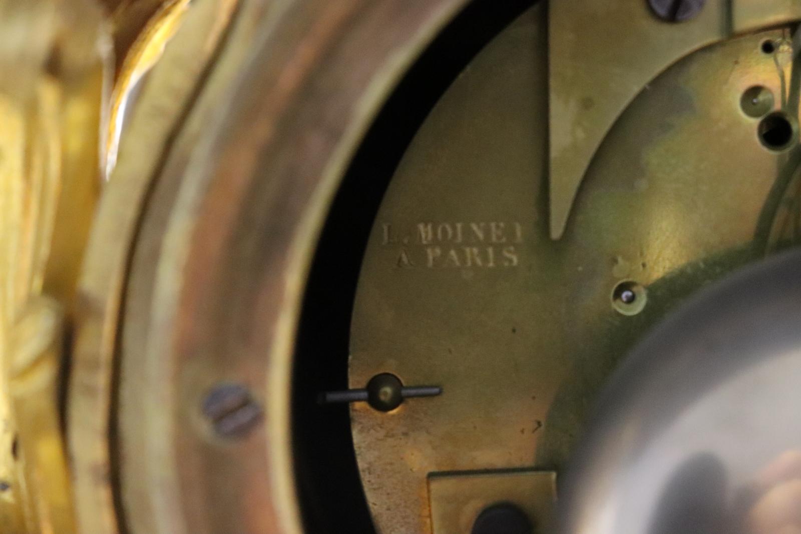 Signed Bronze Pierre-Philippe Thomire of Paris Clock Putti Cherub Clock Set For Sale 7