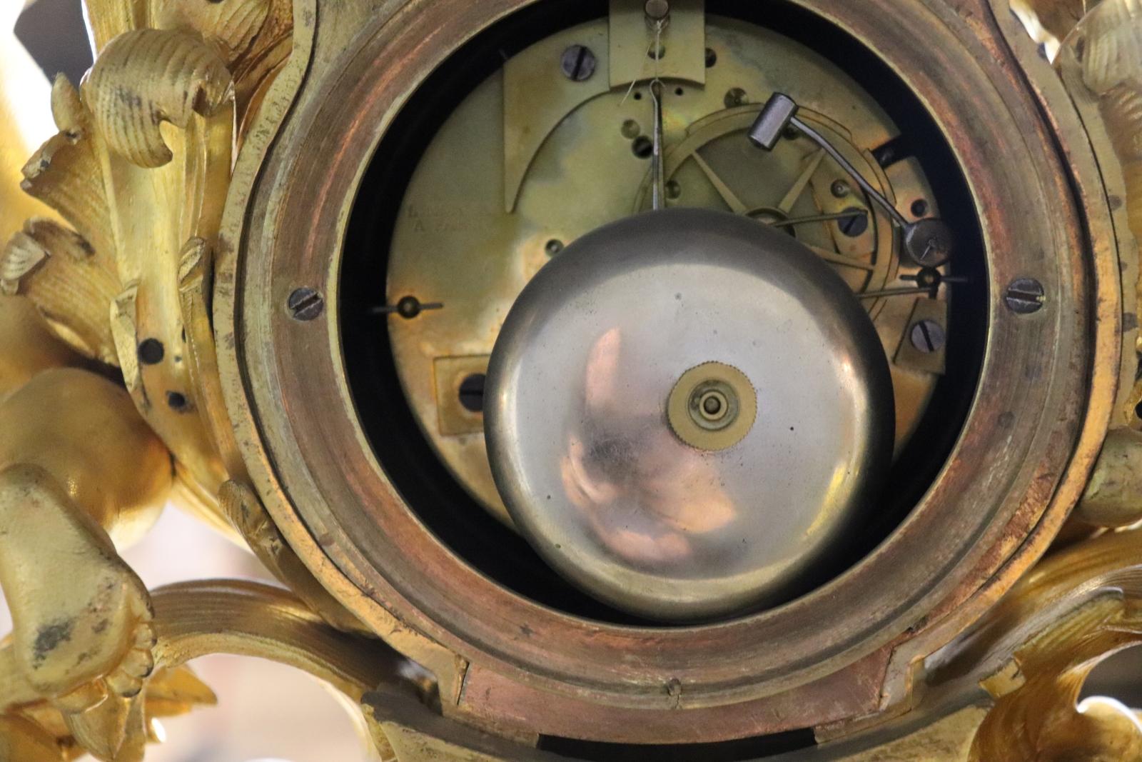 Signed Bronze Pierre-Philippe Thomire of Paris Clock Putti Cherub Clock Set For Sale 8