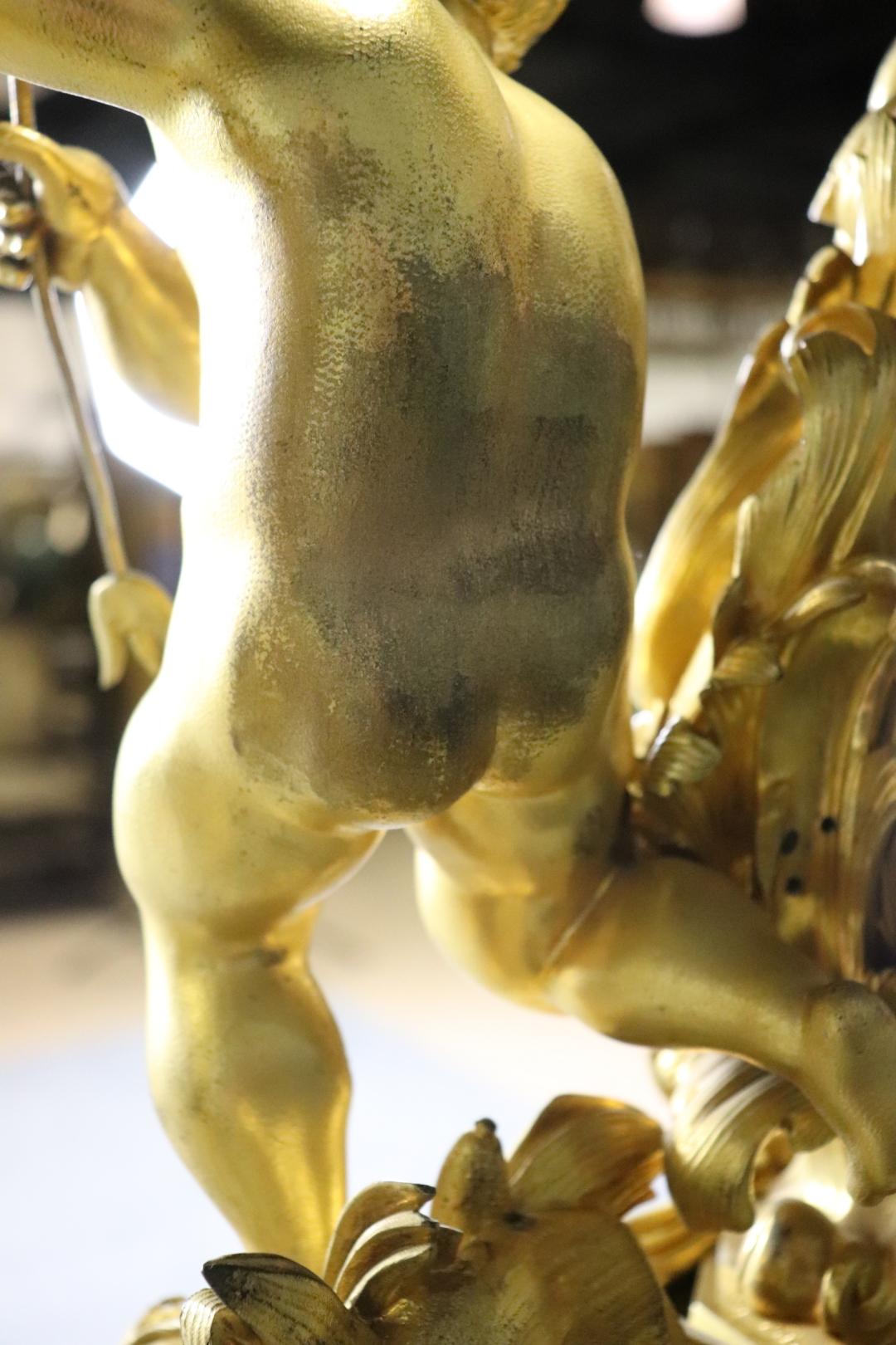 Signed Bronze Pierre-Philippe Thomire of Paris Clock Putti Cherub Clock Set For Sale 10