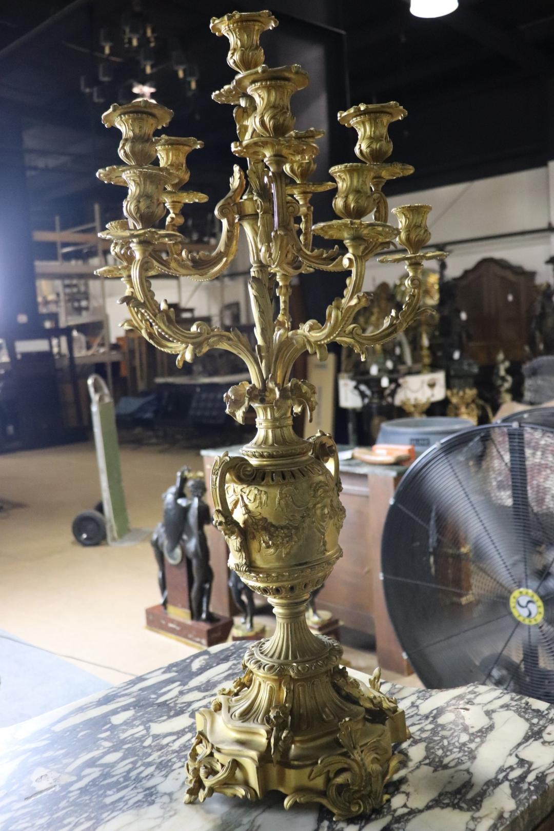 Signed Bronze Pierre-Philippe Thomire of Paris Clock Putti Cherub Clock Set For Sale 11