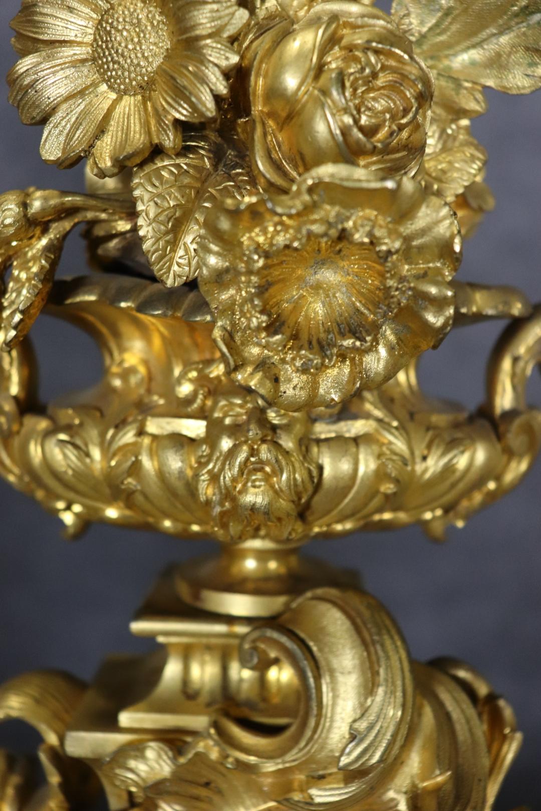 Signed Bronze Pierre-Philippe Thomire of Paris Clock Putti Cherub Clock Set For Sale 13