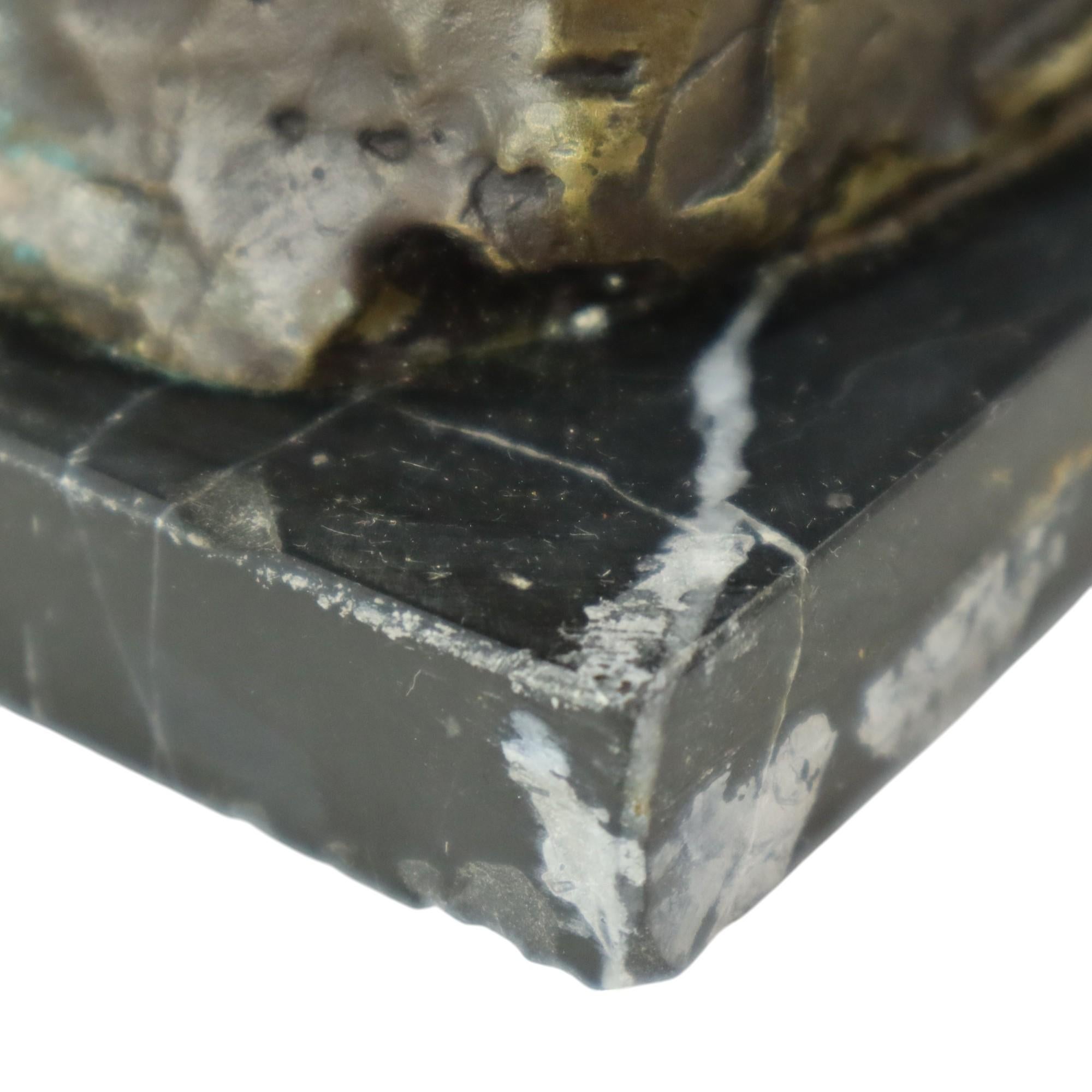 Signed Bronze Sculpture The Thinker Marble Base After Auguste Rodin 30cm 5