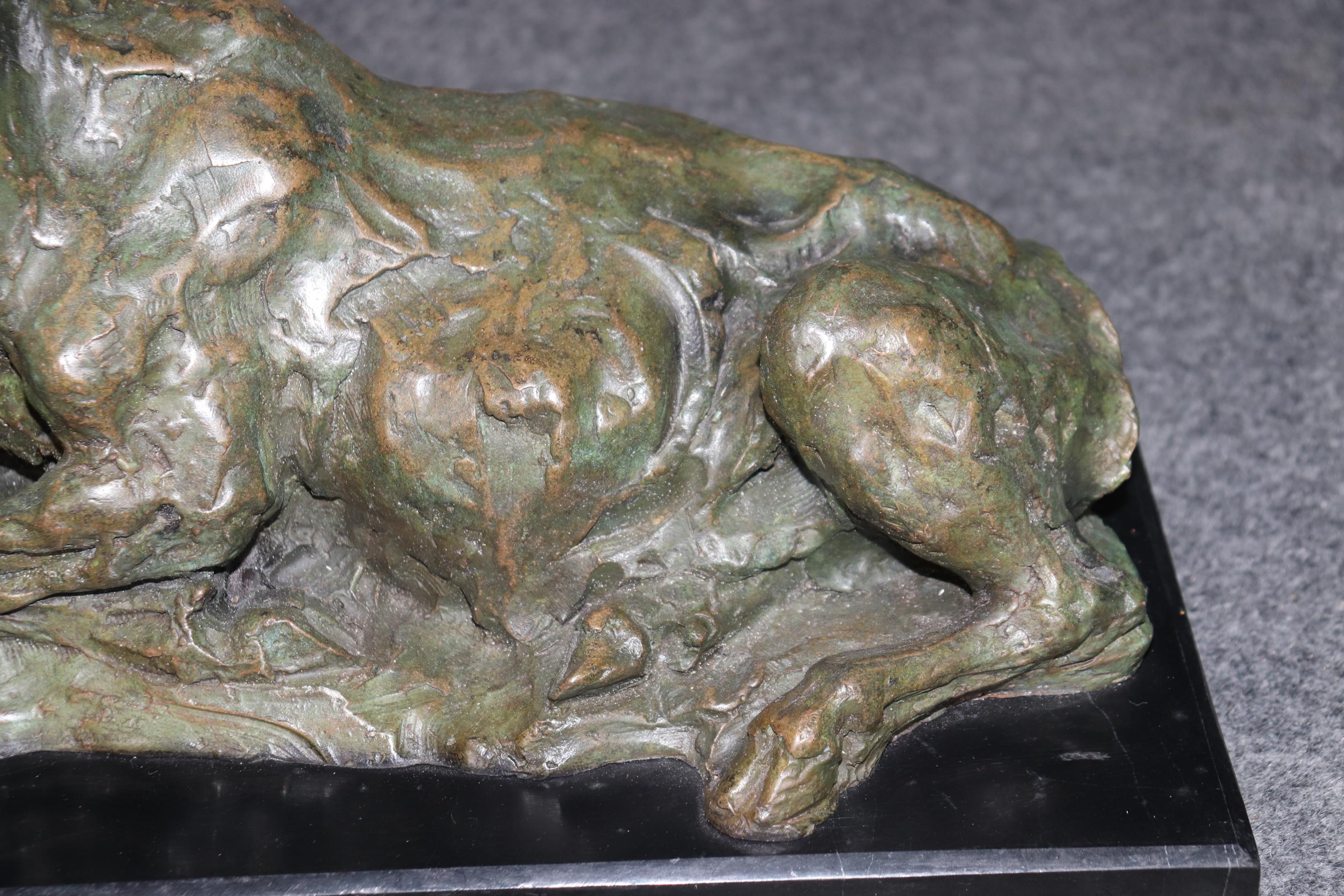 Signed Bronze Statue of Deer with Antlers Manner of Francois Cartier 4