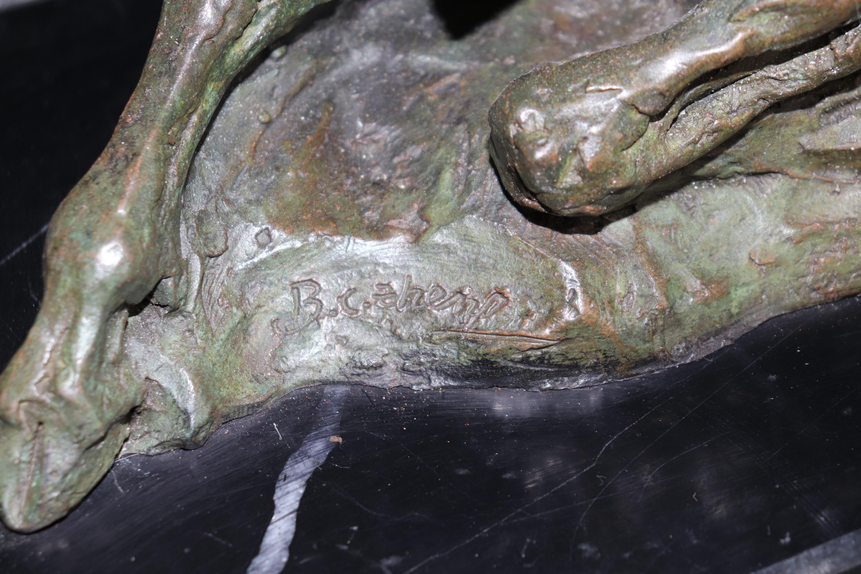 Signed Bronze Statue of Deer with Antlers Manner of Francois Cartier 5