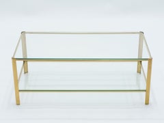 Signed Bronze Two-Tier Coffee Table Jacques Quinet for Broncz, 1960s