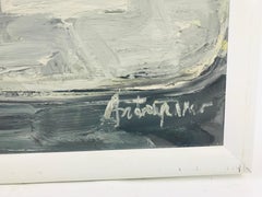 Signed "Brown Stone Family" Oil on Board by Andrew Turner