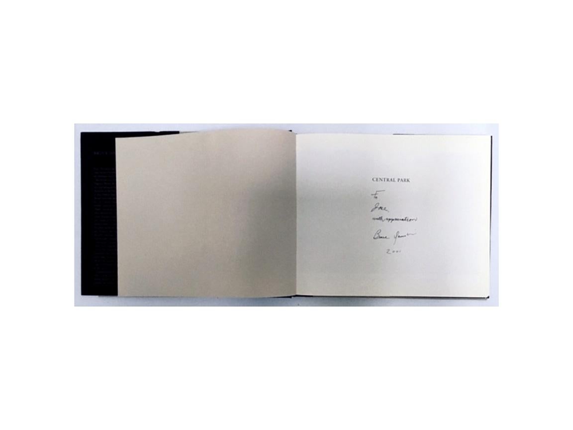Hand signed Bruce Davidson Central Park book:
Bruce Davidson, Central Park published by Aperture Foundation, 1st edition 1995 hardcover cloth bound with dust cover, 125 pages. Minor shelf-wear, otherwise good overall condition.

Printed in Italy.