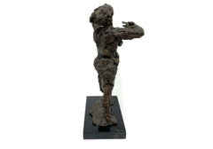 Signed Brutalist Bronze Sculpture Of A Dancer