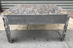 Signed Brutalist Cut Steel Coffee Table