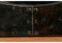 Signed Brutalist Metal Framed Mirror