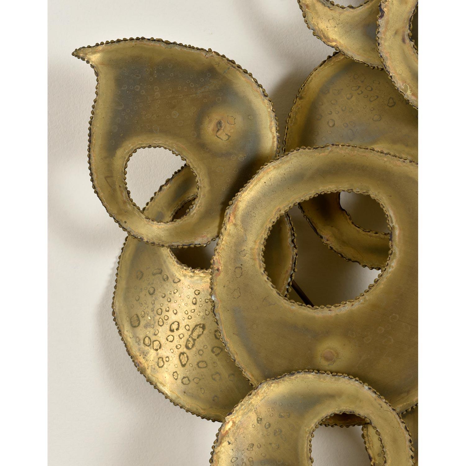 Late 20th Century Signed Brutalist Torch Cut Metal Wall Sculpture
