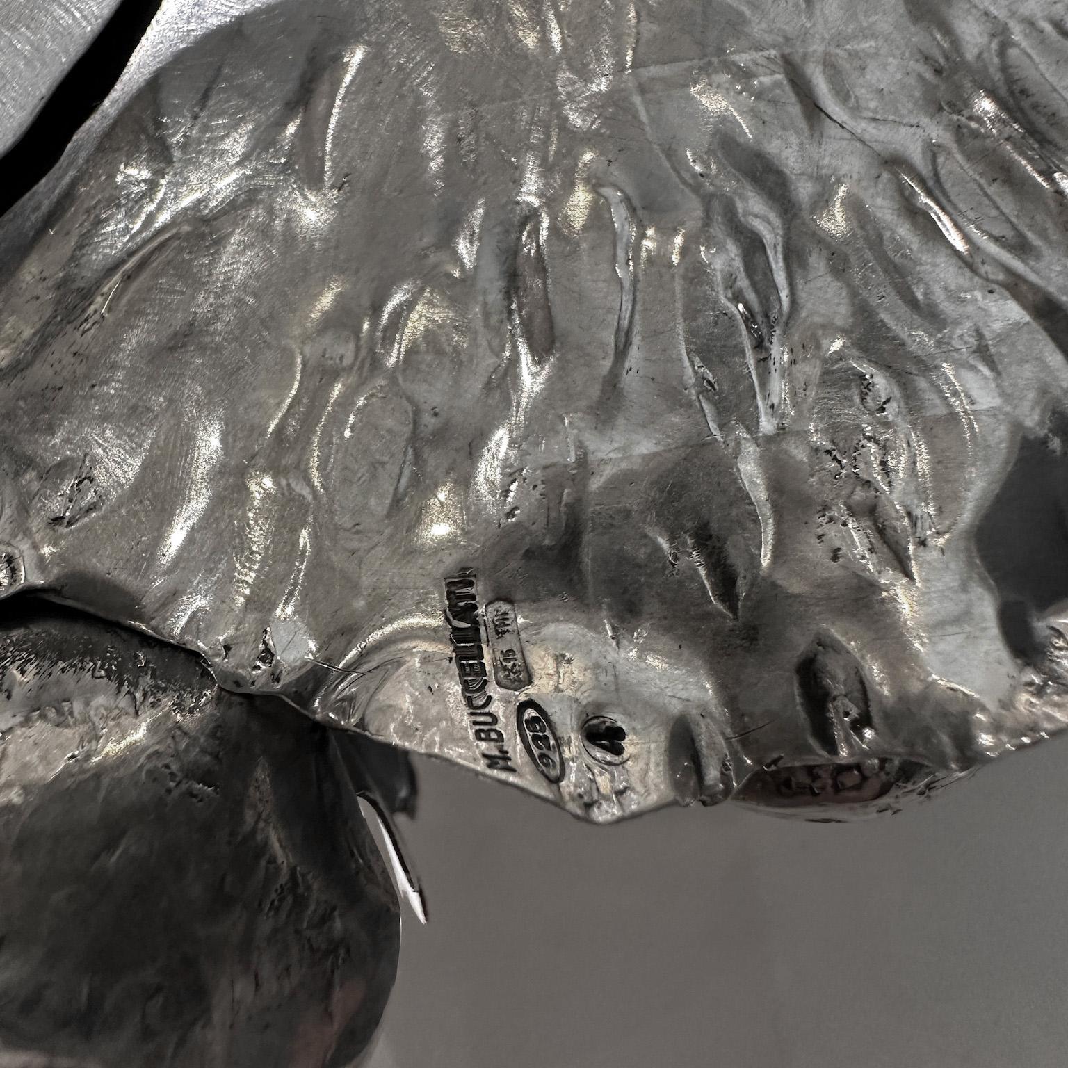 Adorno de mesa cesta de frutas firmado Buccellati, plata de ley 925 siglo XX en venta