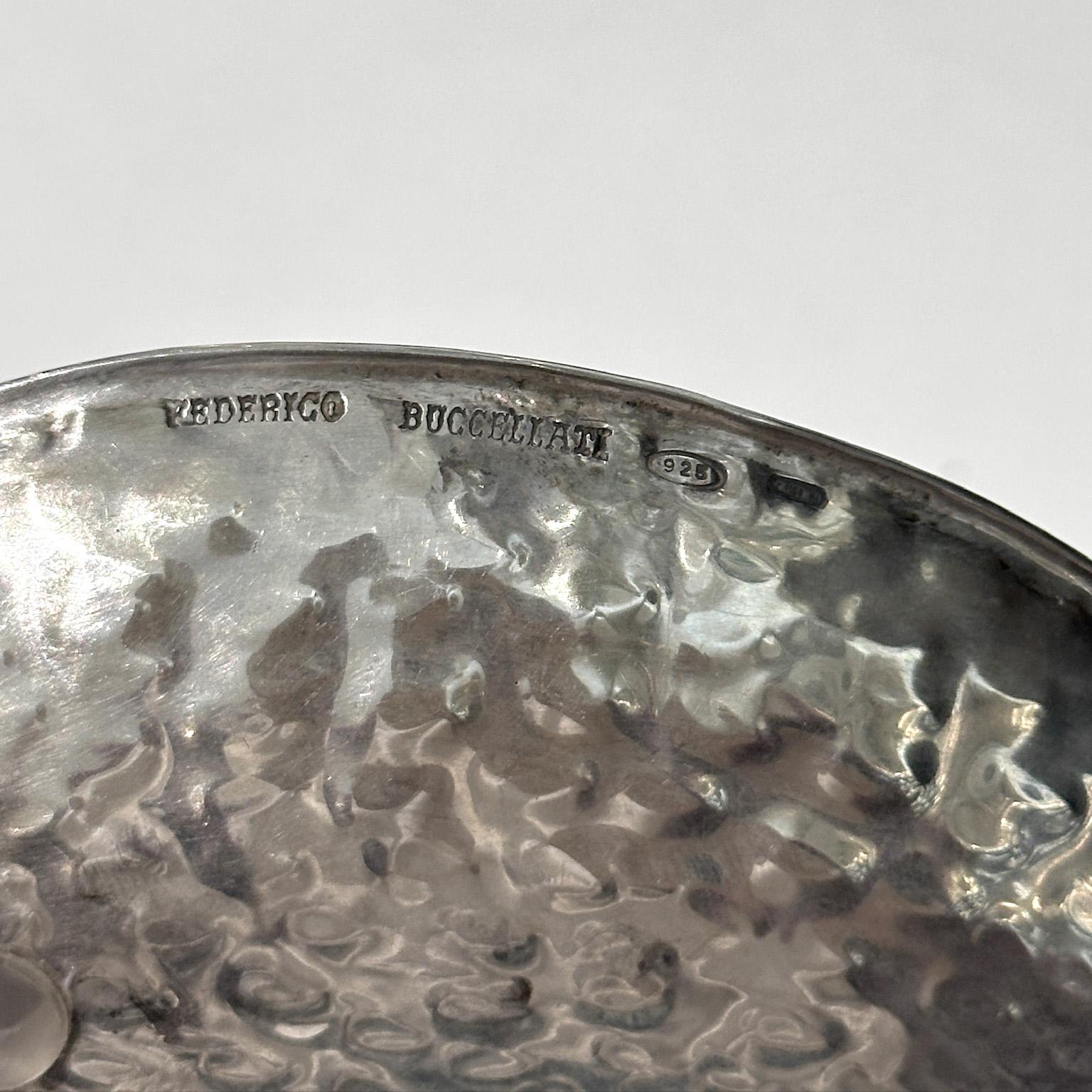 Silver Signed Buccellati strawberry dish, sterling silver 925 For Sale