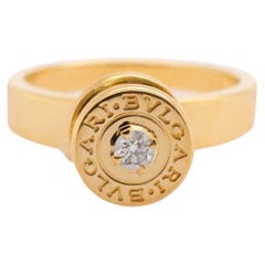 Signed Bvlgari B Zero 18k Yellow Gold Diamond Ring