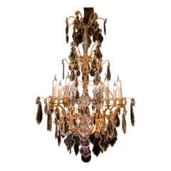 Signed by Baccarat French Louis XV Style Gilt-Bronze and Crystal Chandelier