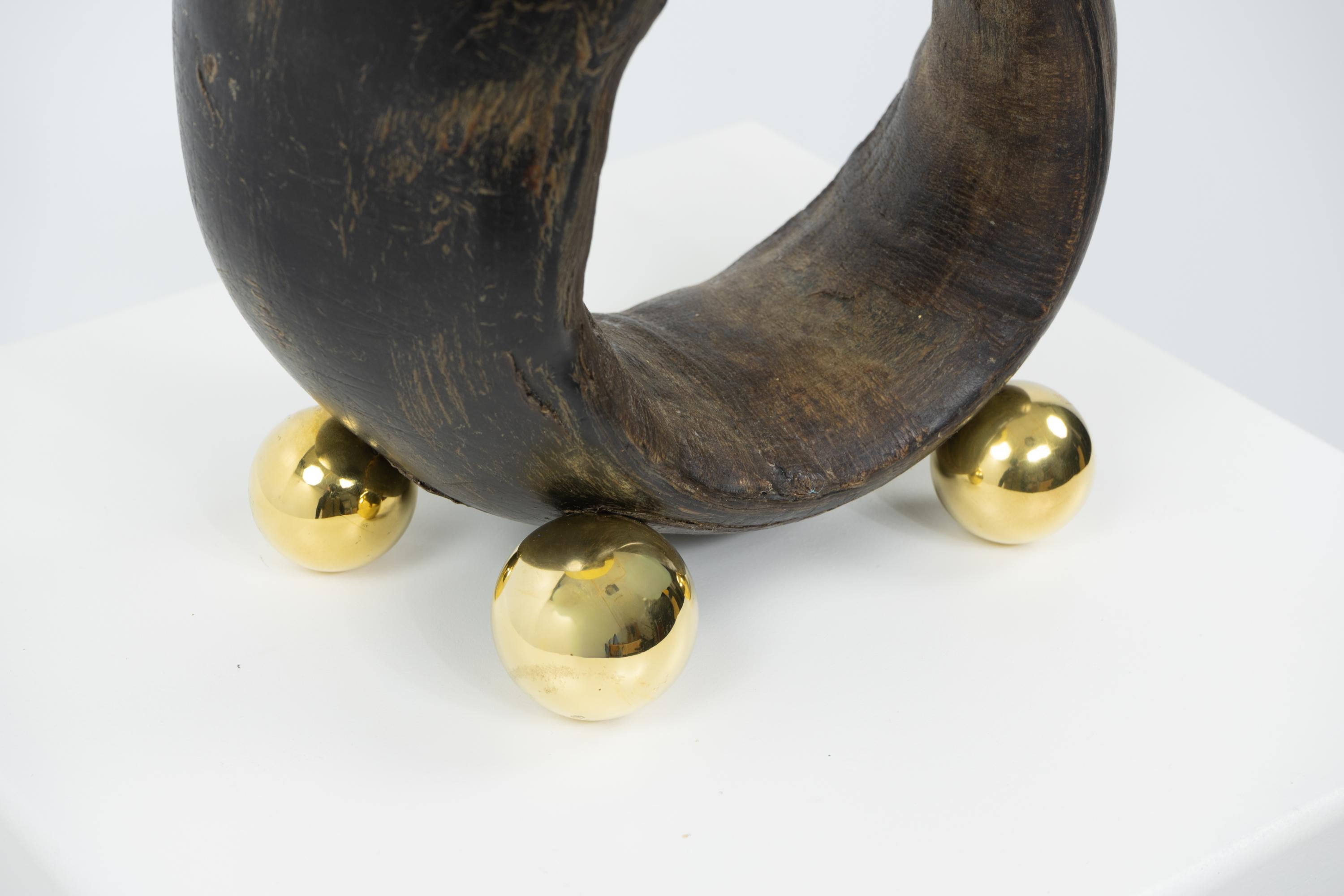 Signed by Gabriella Crespi, Brass Candle Holder, Italy ca. 1970s in vendita 1