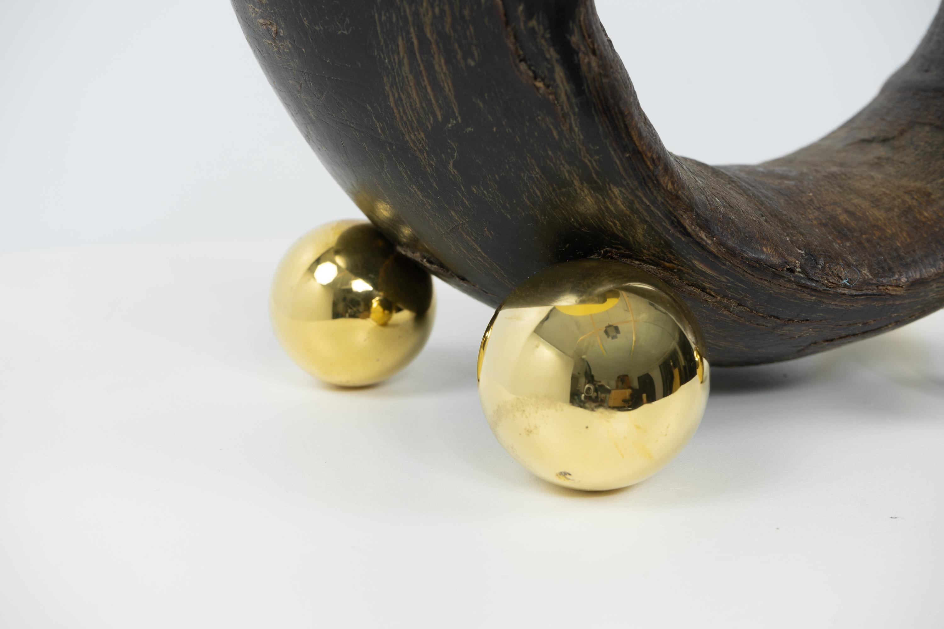 Signed by Gabriella Crespi, Brass Candle Holder, Italy ca. 1970s in vendita 2