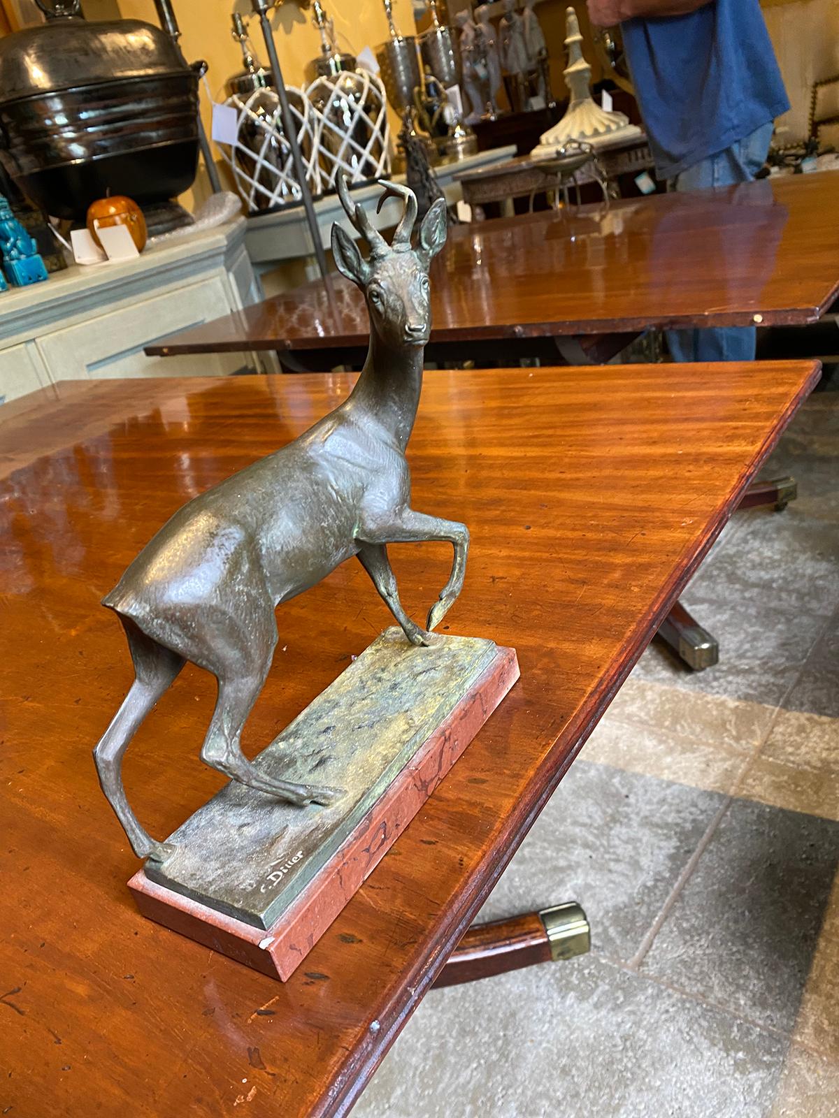 Signed C. Diller Cast Metal Statue of Stag / Deer, Late 19th-Early 20th Century 1