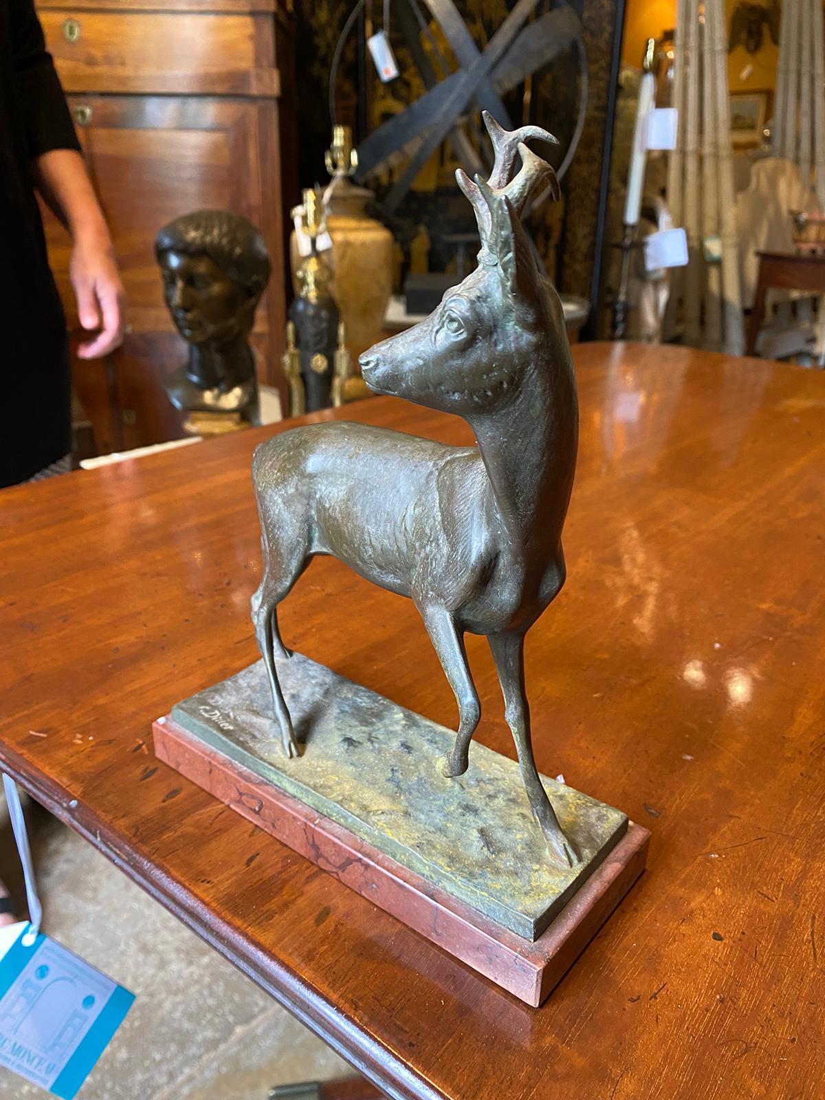 Signed C. Diller Cast Metal Statue of Stag / Deer, Late 19th-Early 20th Century 2