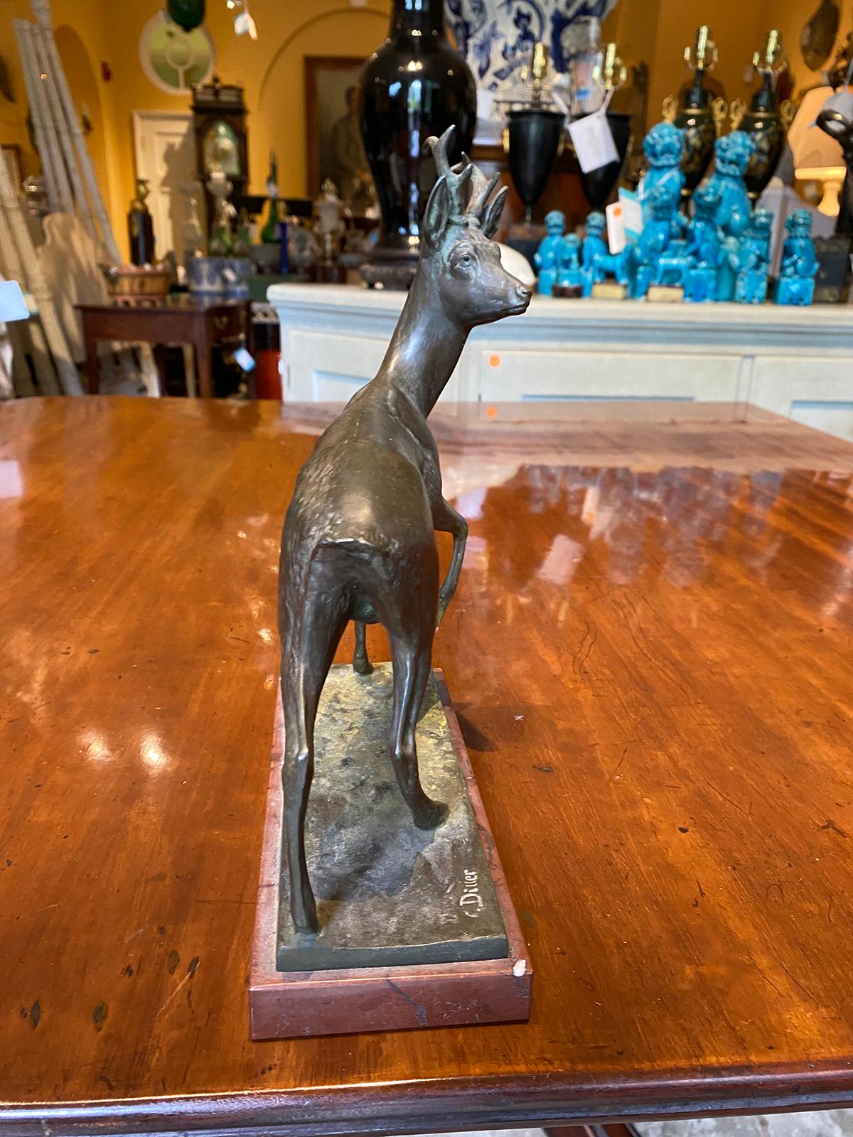 Signed C. Diller Cast Metal Statue of Stag / Deer, Late 19th-Early 20th Century 3