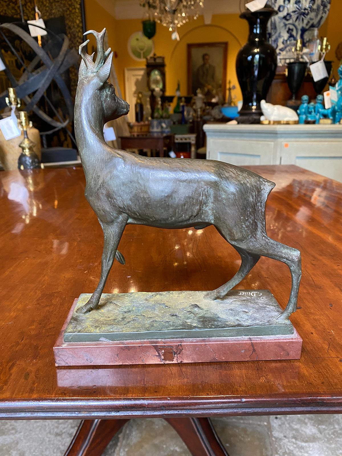 Signed C. Diller Cast Metal Statue of Stag / Deer, Late 19th-Early 20th Century 4