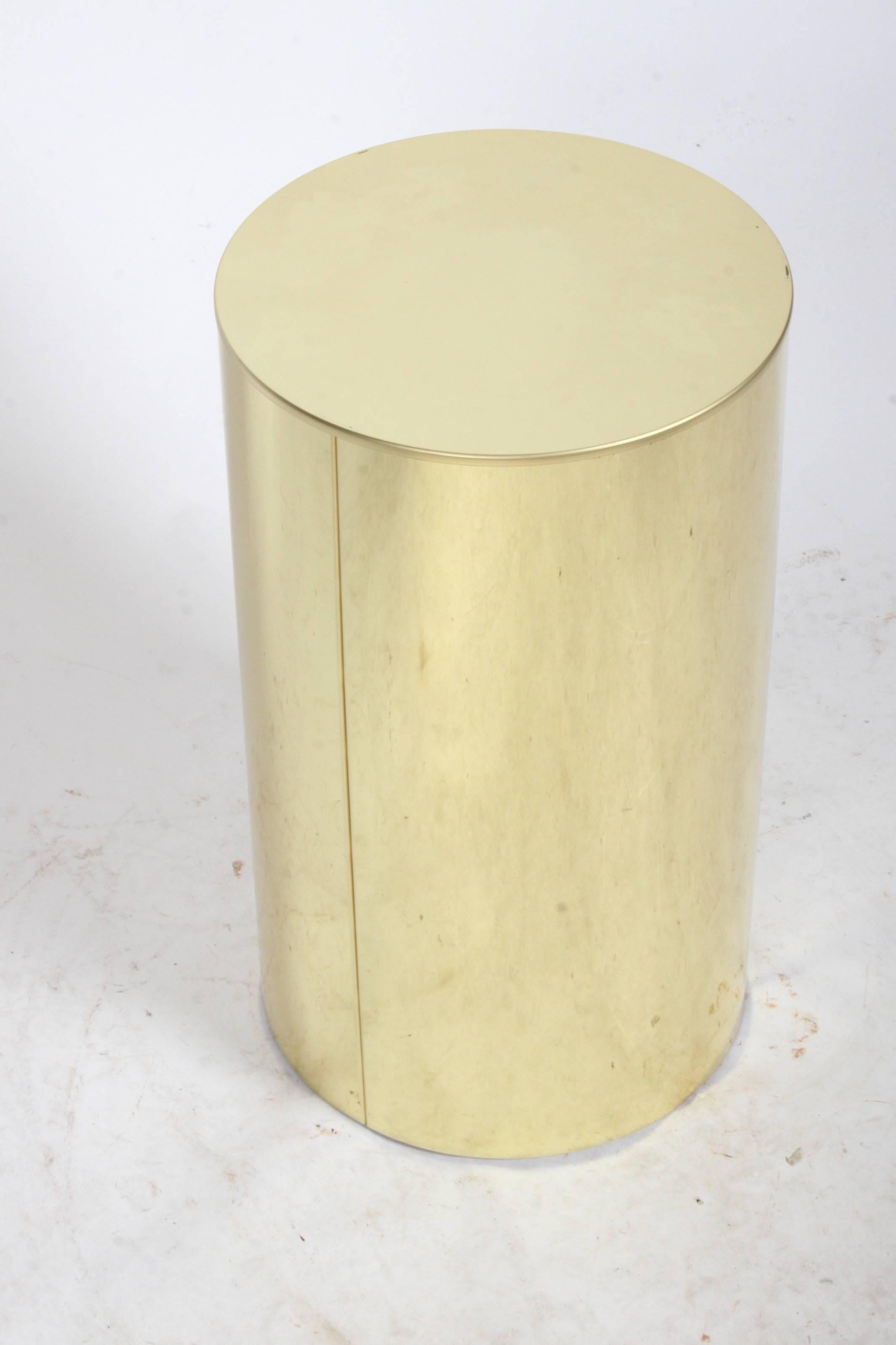 Late 20th Century Signed C. Jere Brass Drum End or Side Table