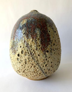 Signed California Studio Foamy Glazed Stoneware Vase