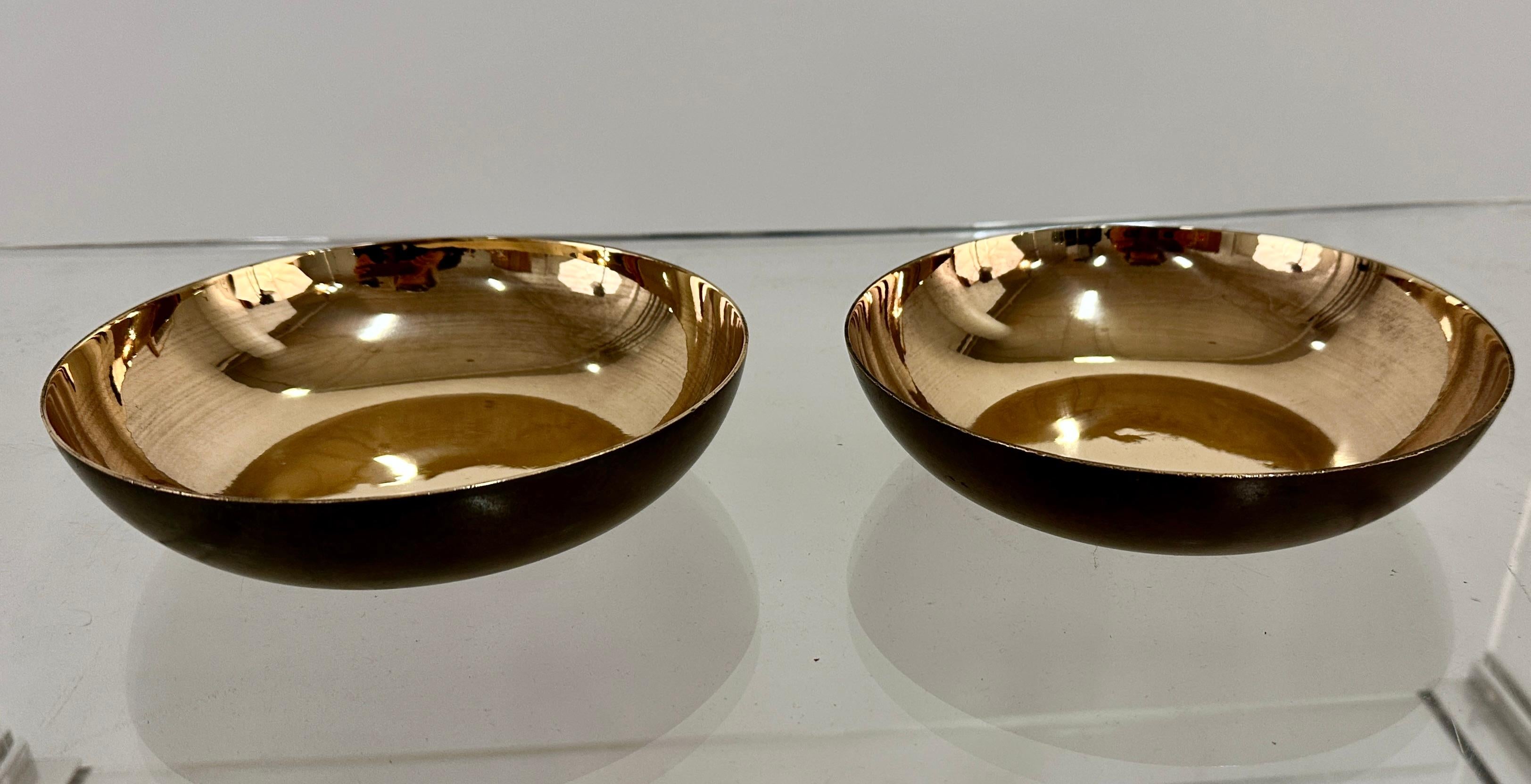 Modern Signed Carl Sorensen Pair of Bronze Bowls, Circa 1930s For Sale