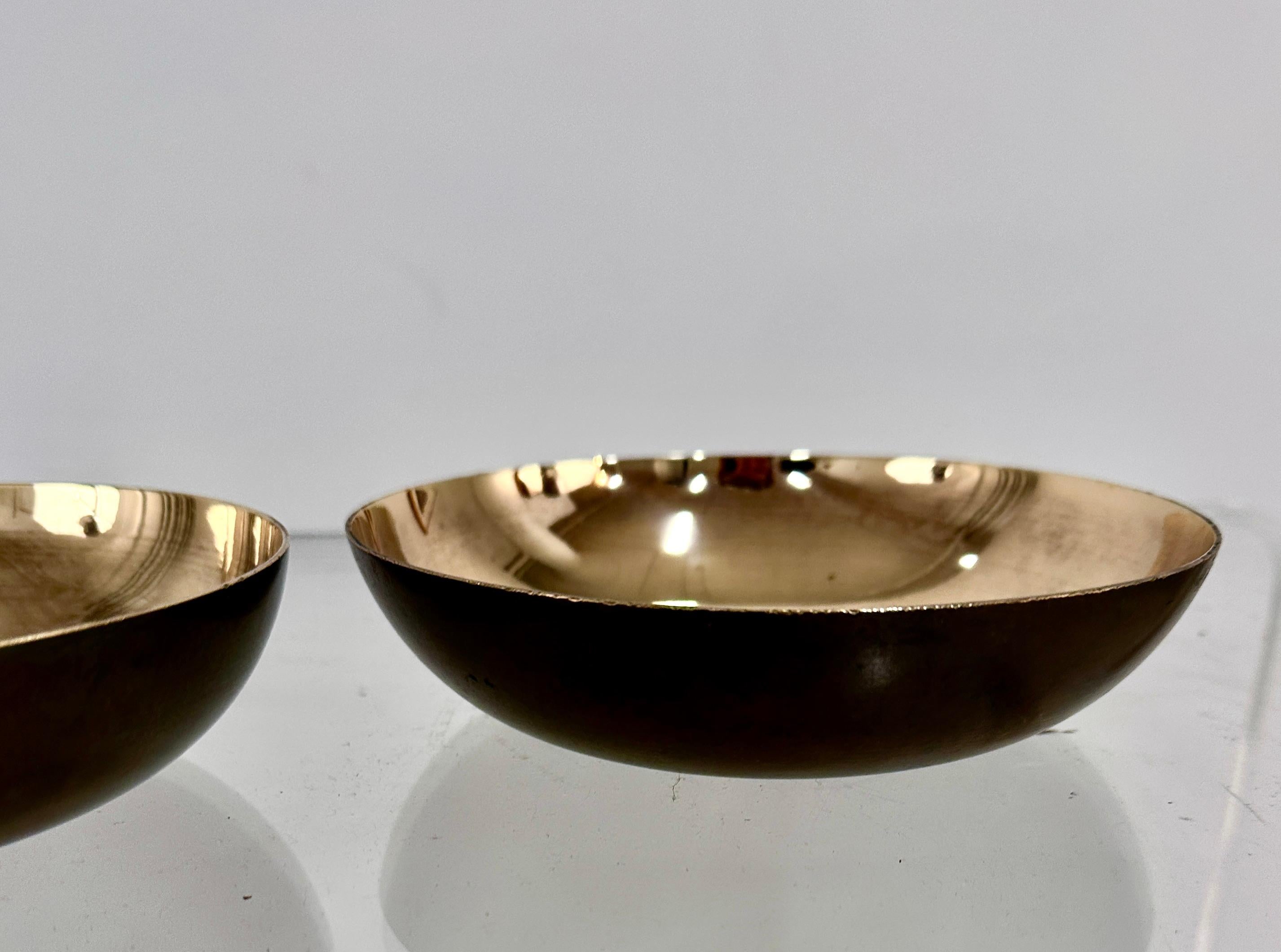 American Signed Carl Sorensen Pair of Bronze Bowls, Circa 1930s For Sale