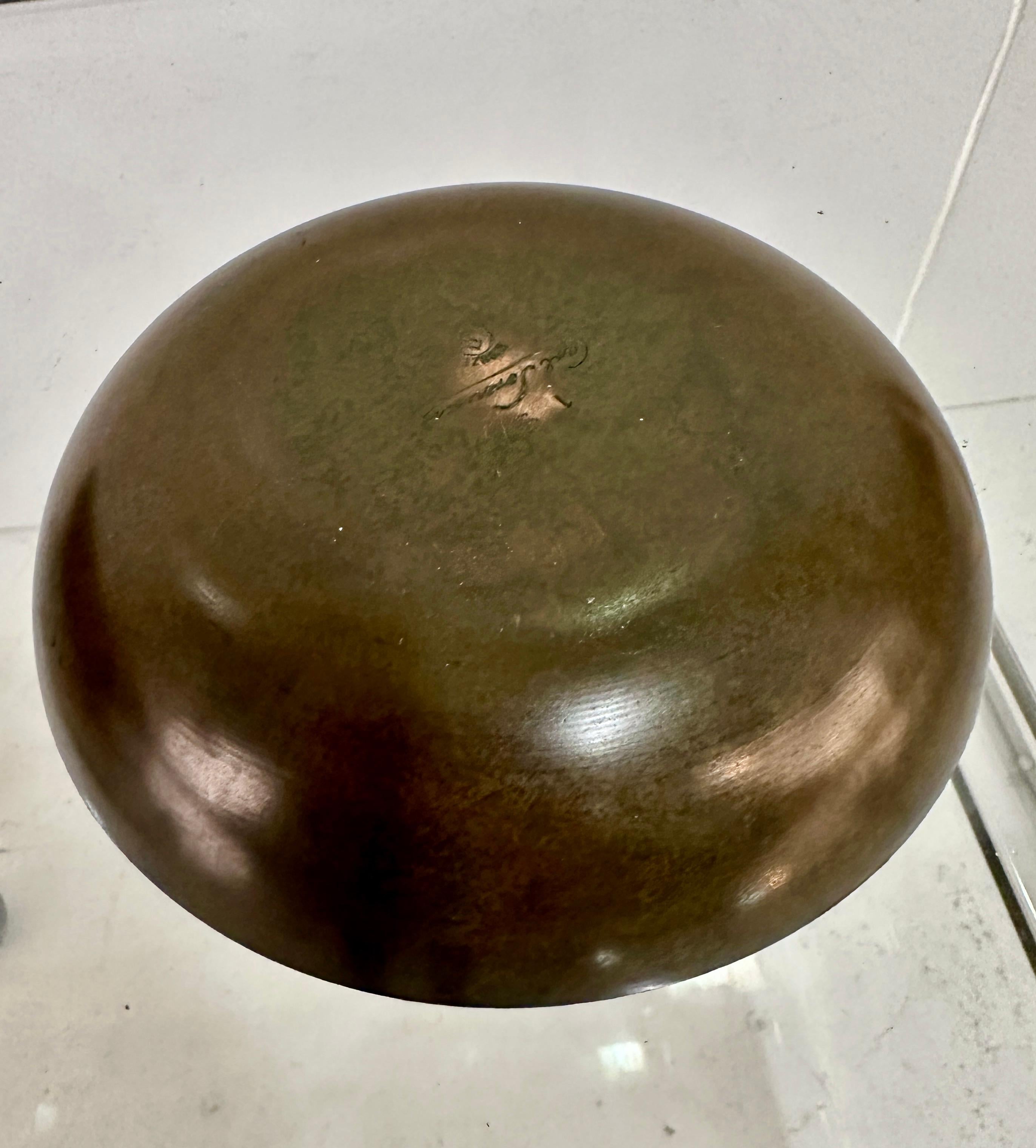 Coppia di ciotole in bronzo firmate Carl Sorensen, anni '30 circa in vendita 2