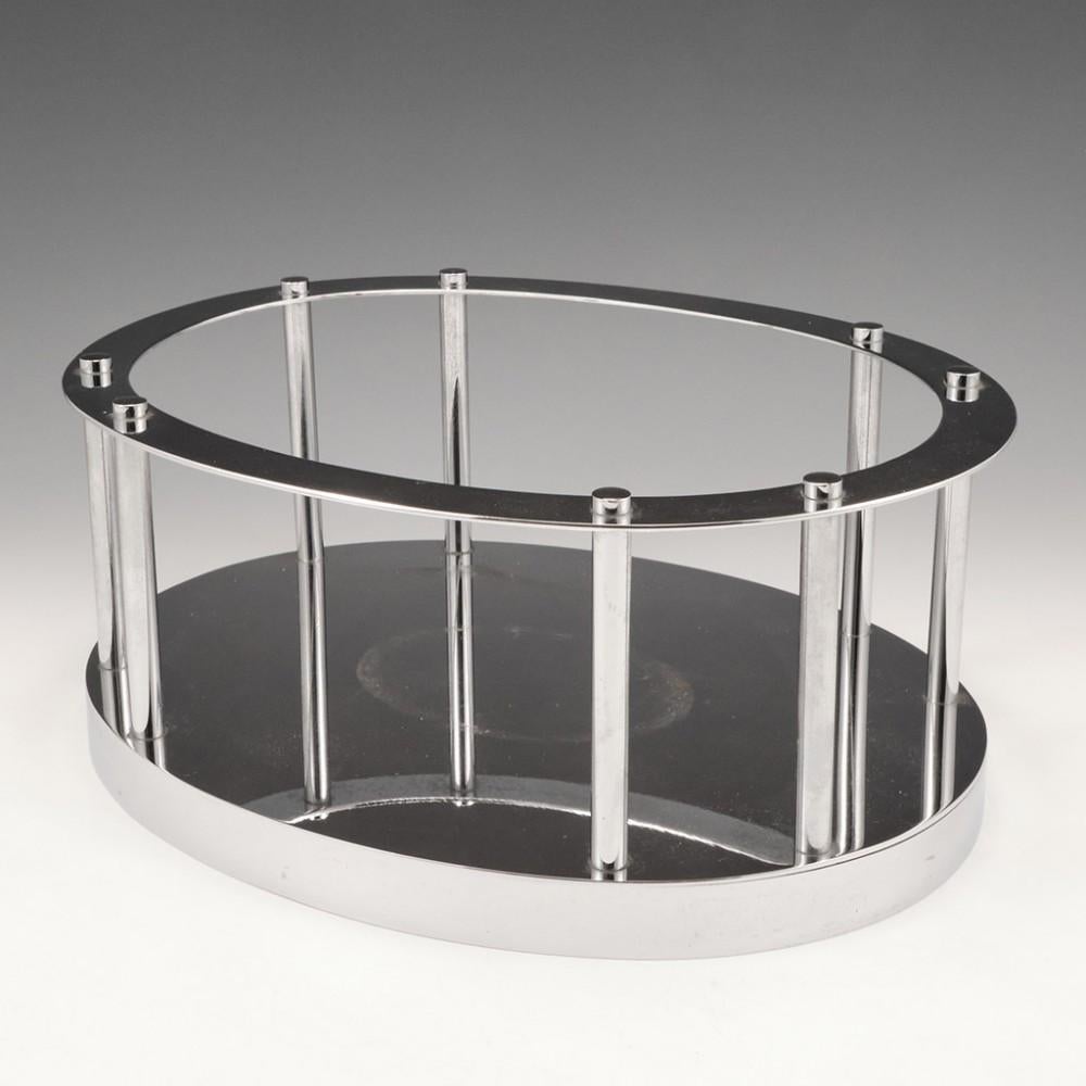 Italian Signed Carlo Moretti Bowl and Metal Stand, c1985 For Sale