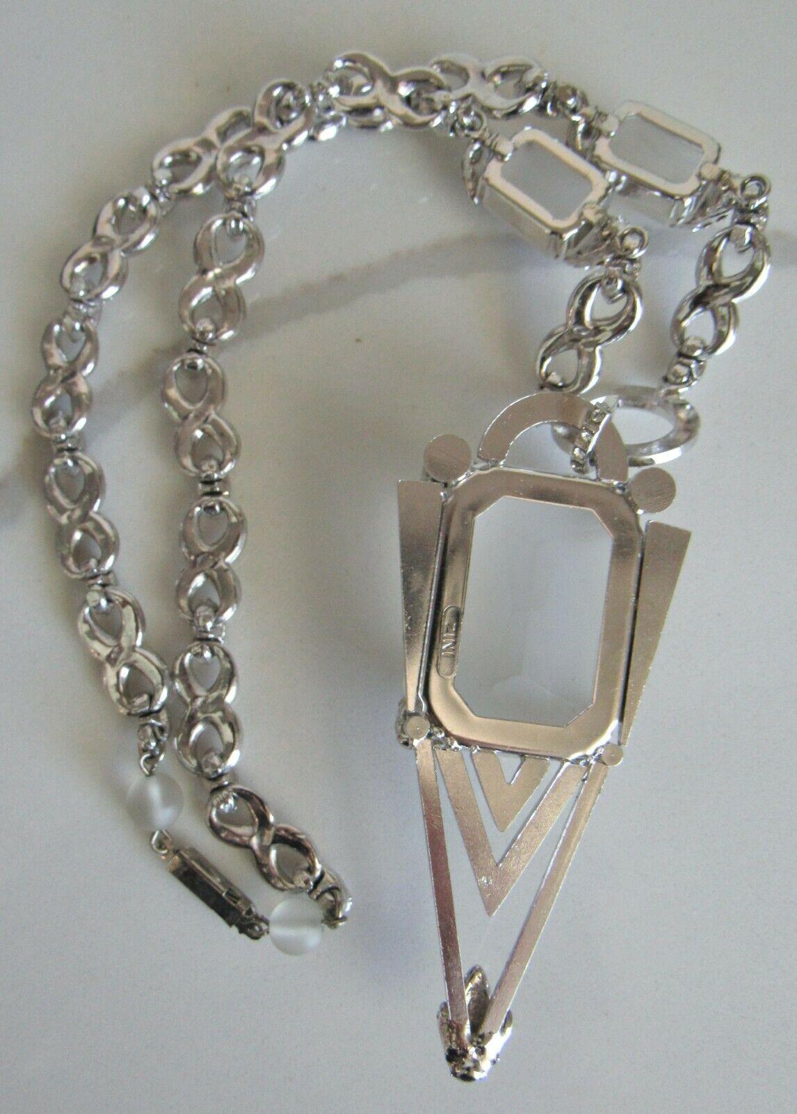 Firmato Carlo Zini Designer Sparkling Crystal  Collana gioiello in stile Art Déco in vendita 6