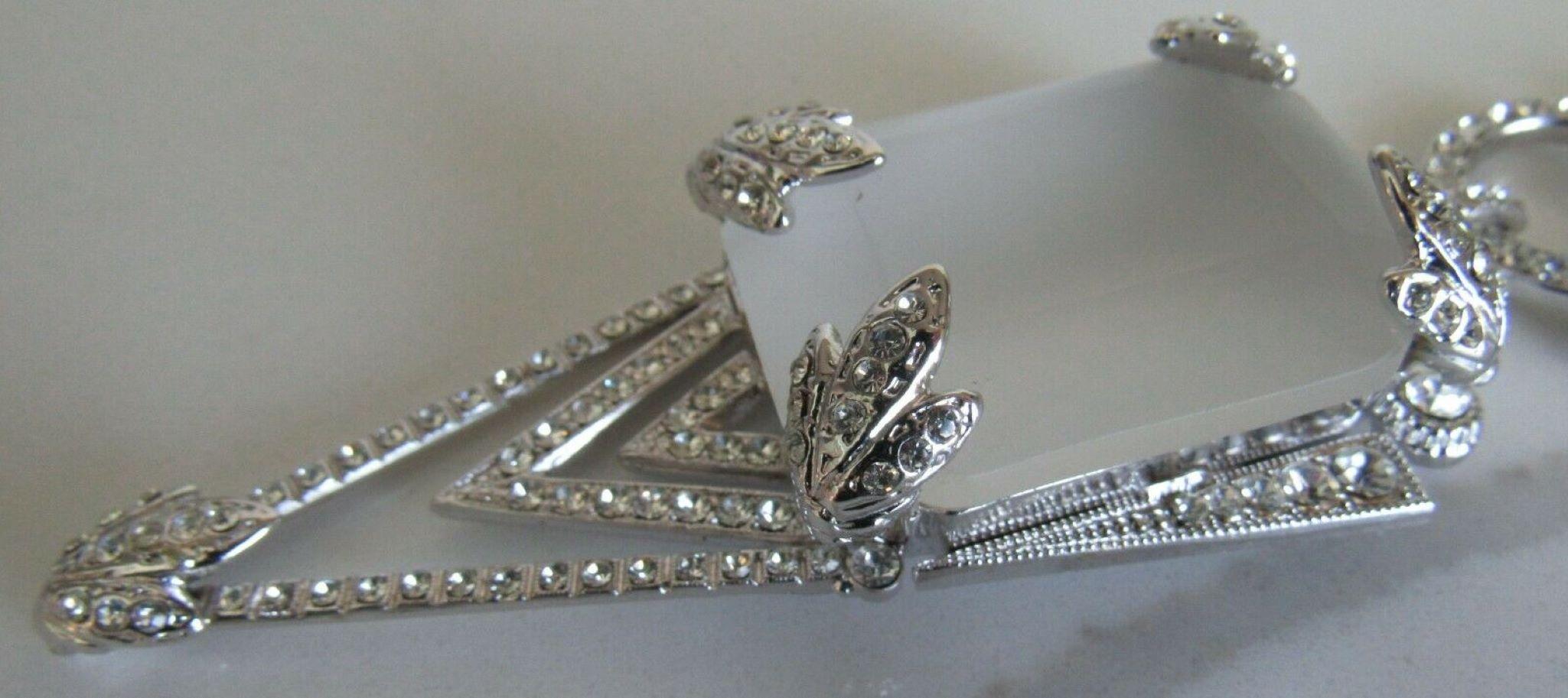 Firmato Carlo Zini Designer Sparkling Crystal  Collana gioiello in stile Art Déco in vendita 3