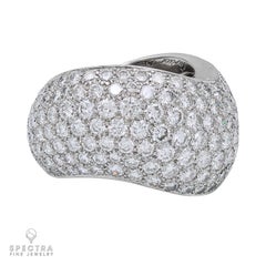 Signed Cartier Diamond Demi Bombe Ring