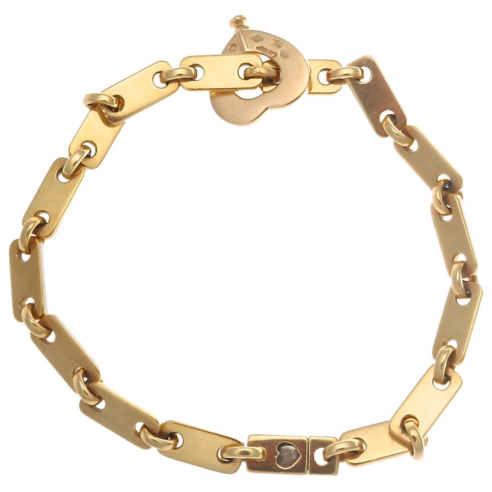 Cartier France Heart Clasp 18 Karat Gold Link Bracelet