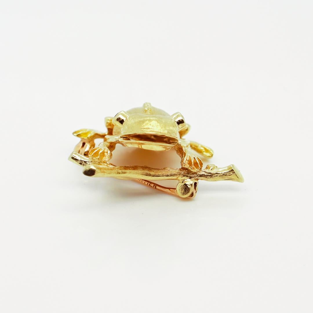 Signed Cartier Mid-Century 14K Gold Tree Frog Brooch or Pin For Sale 4