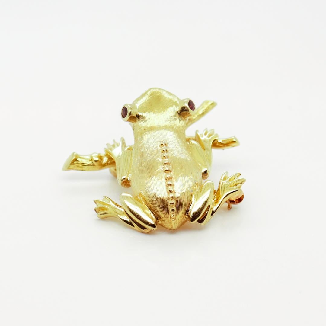Signed Cartier Mid-Century 14K Gold Tree Frog Brooch or Pin For Sale 3