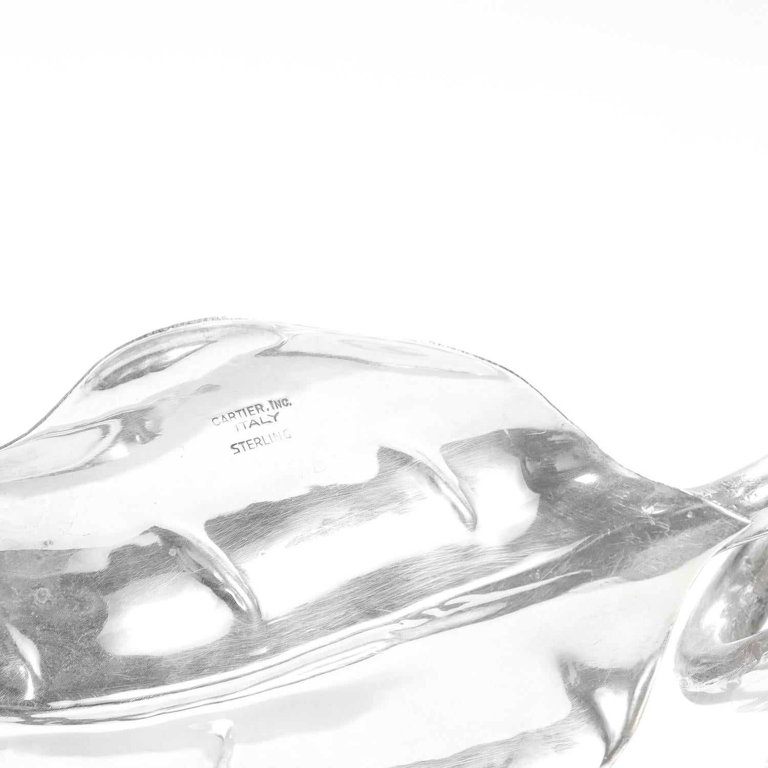 Candelieri a fiore firmati Cartier in argento sterling della metà del secolo, di stile modernista in vendita 5