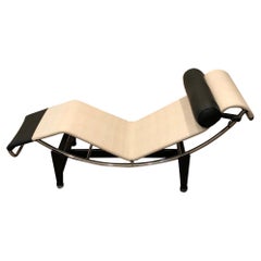 Retro Signed Cassina LC4 Le Corbusier Chaise Lounge Chair