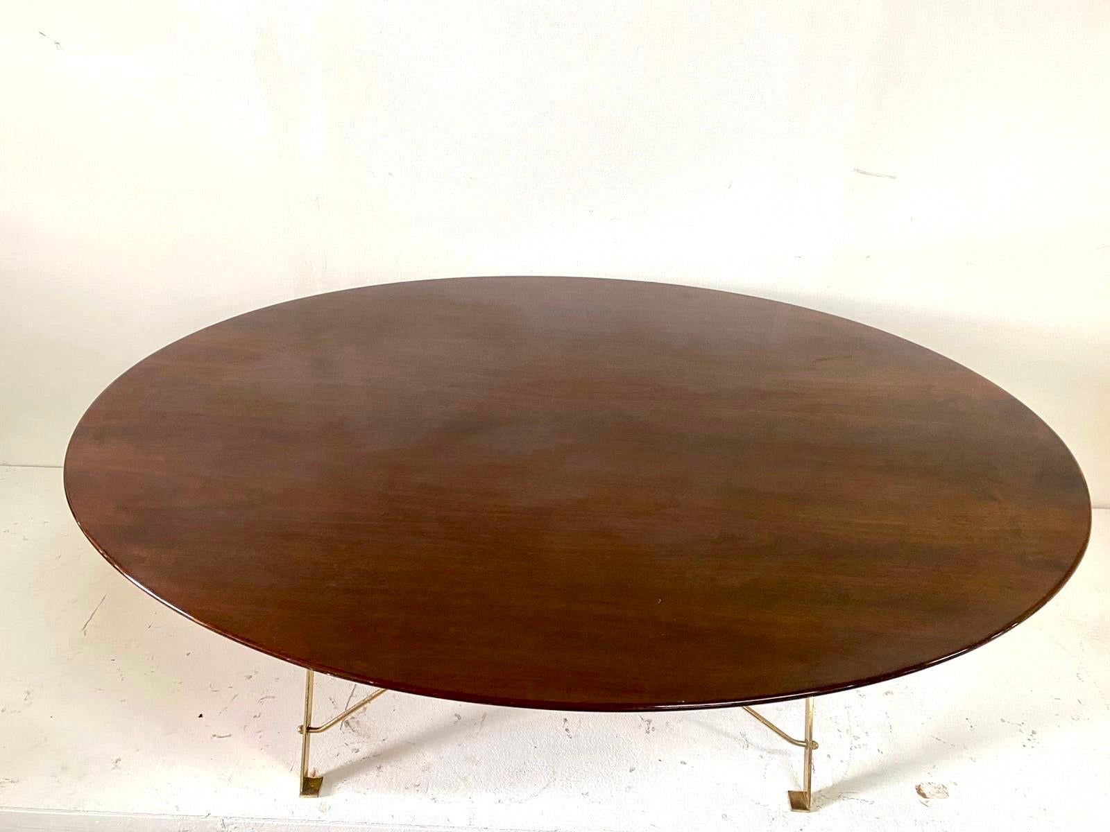 Signed Cavalletto Oval T3 Table by Luigi Caccia Dominioni for Azucena For Sale 3