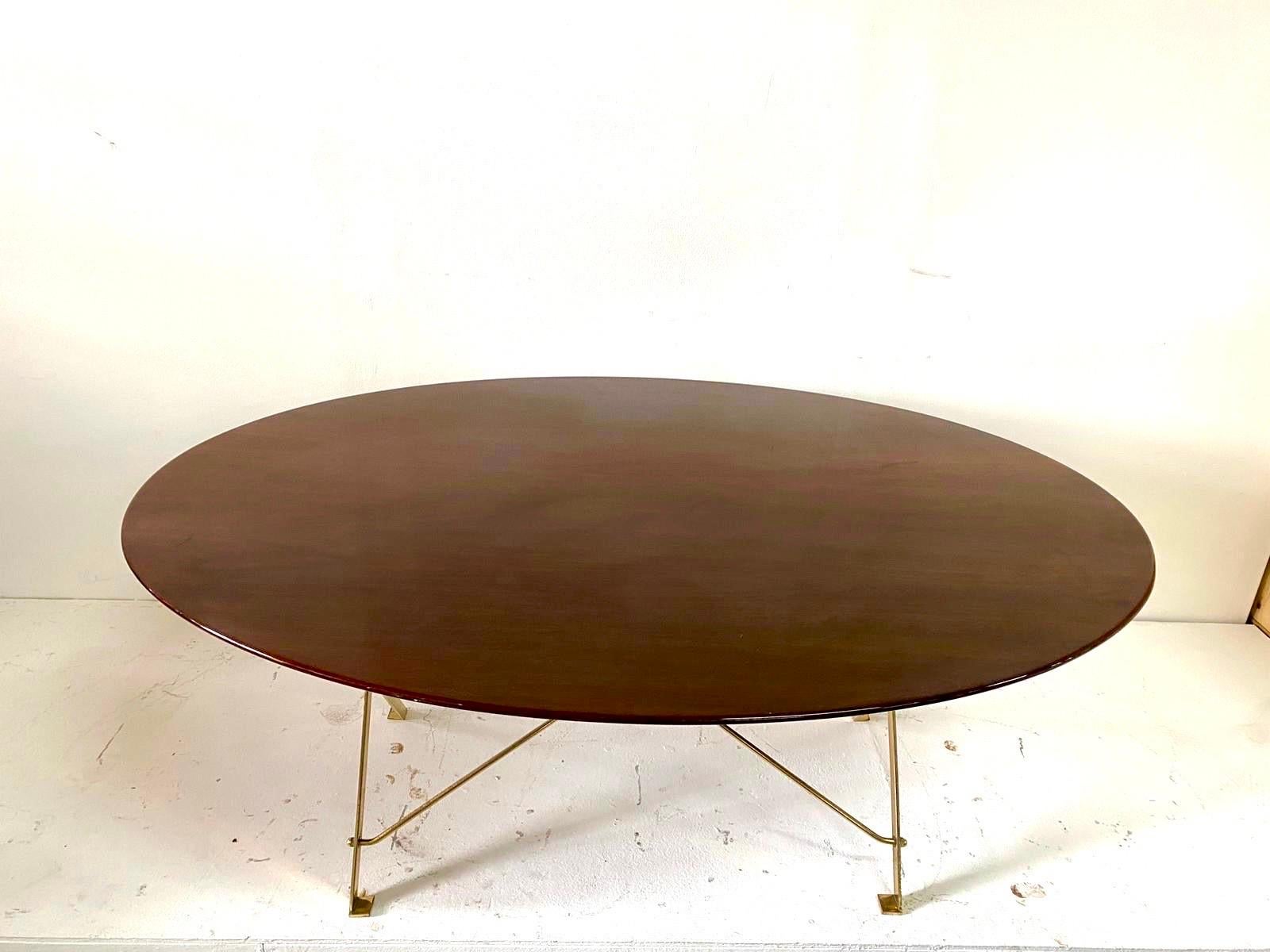 Mid-Century Modern Signed Cavalletto Oval T3 Table by Luigi Caccia Dominioni for Azucena For Sale