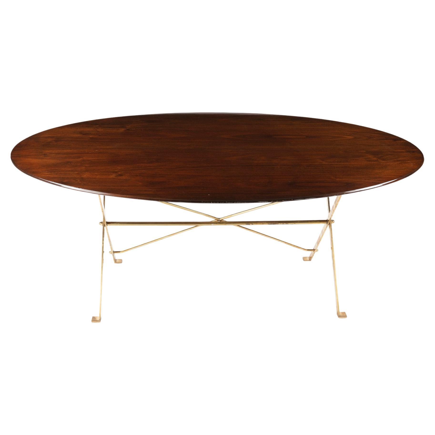 Signed Cavalletto Oval T3 Table by Luigi Caccia Dominioni for Azucena For Sale