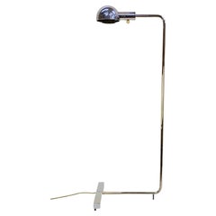 Lampadaire télescopique en laiton chromé signé Cedric Hartman