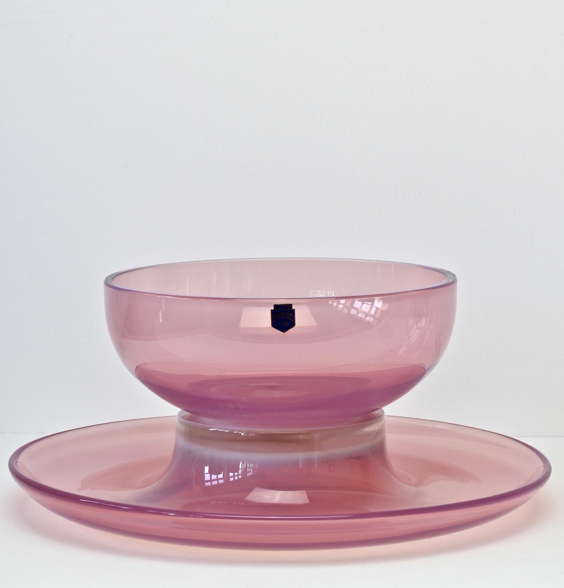 Signed Cenedese Murano Glass Set / Ensemble Vibrantly Coloured Glass Bowls Vases 8