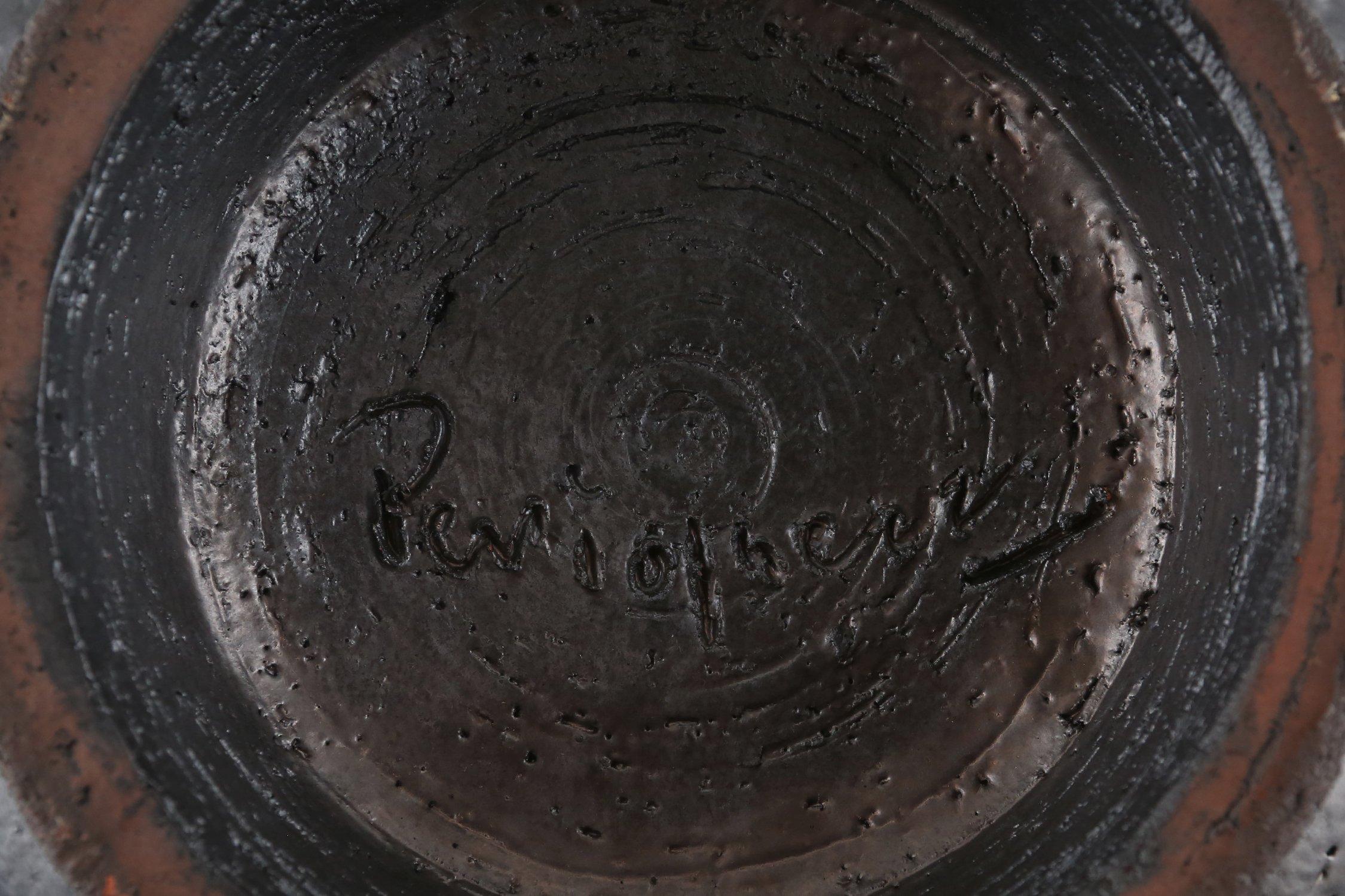 Signed Ceramic Bowl by the Belgian workshop Perignem, 1960s In Good Condition For Sale In Meulebeke, BE